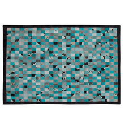 Beliani NiKFER - Short pile rug - Blue - 160 x 230 cm - Leather