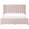 Beliani NOYERS - Bed with storage space - Pink - 180 x 200 cm - Velvet