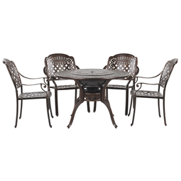 Beliani MANFRIA - Garden set for 4 - Brown - Aluminum