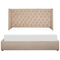Beliani LUBBON - Bed with storage space - Beige - 180 x 200 cm - Velvet