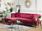 Beliani FLEN - Chesterfield corner sofa - Red - Right side - Velvet