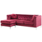 Beliani FLEN - Chesterfield corner sofa - Red - Right side - Velvet