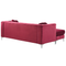 Beliani FLEN - Chesterfield corner sofa - Red - Right side - Velvet