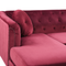 Beliani FLEN - Chesterfield corner sofa - Red - Right side - Velvet