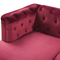 Beliani FLEN - Chesterfield corner sofa - Red - Right side - Velvet