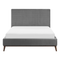 Beliani BAYONNE - Double bed - Gray - 140 x 200 cm - Velvet