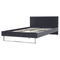 Beliani BELLOU - Double bed - Gray - 160 x 200 cm - Velvet