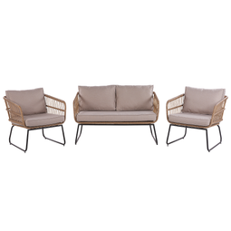 Beliani RAVELLO - Lounge set for 4 - Natural - PE rattan