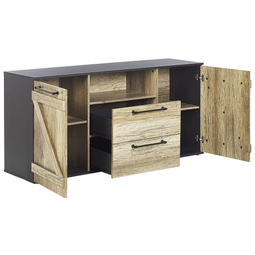 Beliani SALTER - Sideboard - Light wood color - Fibreboard