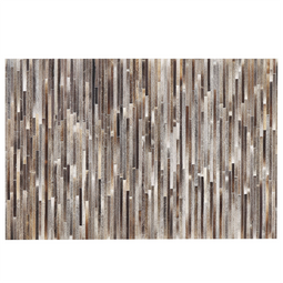 Beliani TUZLUCA - Patchwork rug - Gray - 140 x 200 cm - Cowhide