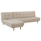Beliani ALSTEN - Corner sofa bed - Beige - Right side - 257 cm - Polyester