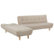 Beliani ALSTEN - Corner sofa bed - Beige - Right side - 257 cm - Polyester