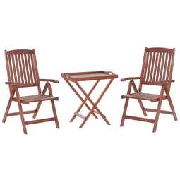 Beliani TOSCANA - Bistro set for 2 - Dark wood color / Taupe - Acacia wood