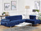 Beliani NORREA - Corner sofa - Blue - Left side - 256 cm - Velvet