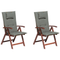 Beliani TOSCANA - Bistro set for 2 - Dark wood/Graphite gray - Acacia wood