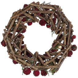 Beliani FILPUS - Wreath - Red - Pine wood