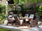 Beliani TOSCANA - Garden chair set of 6 - Dark wood color/Blue - Acacia wood