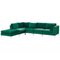 Beliani EVJA - Corner sofa with 5-seater footstool - Green - Right - 300 cm - Velvet