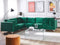Beliani EVJA - Corner sofa 6 seater - Green - Right side - 300 cm - Velvet