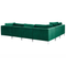 Beliani EVJA - Corner sofa 6 seater - Green - Right side - 300 cm - Velvet