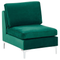 Beliani EVJA - Corner sofa 6 seater - Green - Right side - 300 cm - Velvet