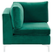 Beliani EVJA - Corner sofa with ottoman 5 seater - Green - Left - 300 cm - Velvet