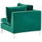 Beliani EVJA - Corner sofa with ottoman 5 seater - Green - Left - 300 cm - Velvet