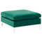 Beliani EVJA - Corner sofa with ottoman 5 seater - Green - Left - 300 cm - Velvet