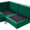 Beliani EVJA - Corner sofa with ottoman 5 seater - Green - Left - 300 cm - Velvet
