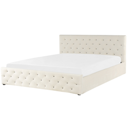 Beliani AMIENS - Bed with storage space - Beige - 180 x 200 cm - Velvet