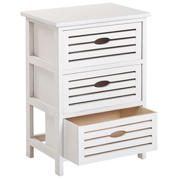 Beliani LUCKY - Bedside table - White - Paulownia wood