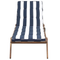 Beliani CESANA - Lounger - Light wood color - Navy blue/white - Acacia wood