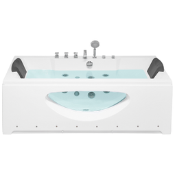 Beliani HAWES - Whirlpool with LED - White - 80 x 180 cm - Acrylic