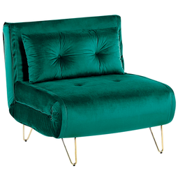 Beliani VESTFOLD - 1-seater sofa bed - Green - Velvet