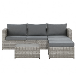 Beliani SABBIA - Lounge set for 5 - Gray - PE rattan