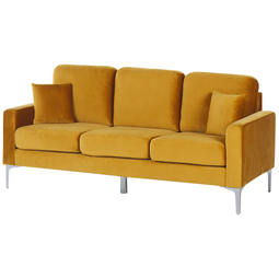 Beliani GAVLE - Three-seater sofa - Yellow - Velvet