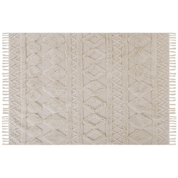 Beliani DIDIM - Short pile rug - Beige - 160 x 230 cm - Cotton