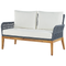 Beliani MERANO - Lounge set for 4 - White - Acacia wood