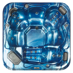 Beliani TULAROSA - Whirlpool outdoor bath - Blue - 210 x 210 cm - Acrylic
