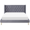 Beliani FORBACH - Double bed - Gray - 160 x 200 cm - Velvet