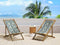 Beliani ANZIO - Beach chair set of 2 - Light wood/Pelican - Polyester