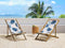 Beliani ANZIO - Beach chair set of 2 - Lightwood/Blue/Palm - Polyester