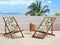 Beliani ANZIO - Beach chair set of 2 - Dark wood/Toucan - Polyester