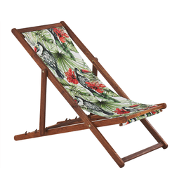 Beliani ANZIO - Beach chair set of 2 - Dark wood/Toucan - Polyester