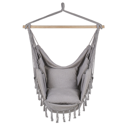 Beliani BONEA - Hanging chair - Light gray - Cotton