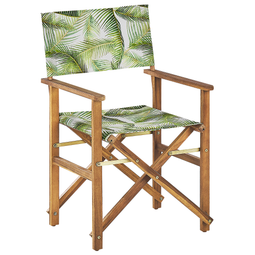 Beliani CINE - Garden chair set of 2 - Green/Wood/Leaves - Polyester
