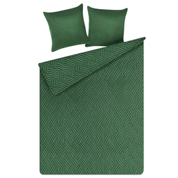 Beliani BABAK - Plaid with cushions - Green - 140 x 210 cm - Polyester