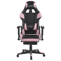 Beliani VICTORY - Gaming chair - Pink/Black - Faux leather