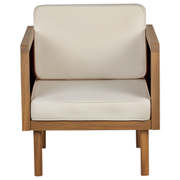 Beliani BARATTI - Garden chair - Light wood color/White - Acacia wood