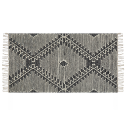 Beliani ARBAA - Short pile rug - Black - 80 x 150 cm - Cotton